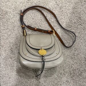 Chic Gray Leather Women's Bag